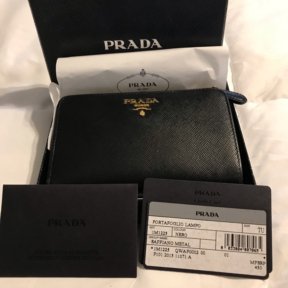 Prada Saffiano leather wallet.
